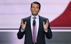 In this July 19, 2016, file photo, Donald Trump Jr., son of Republican presidential candidate Donald Trump, speaks at the Republican National Conventi