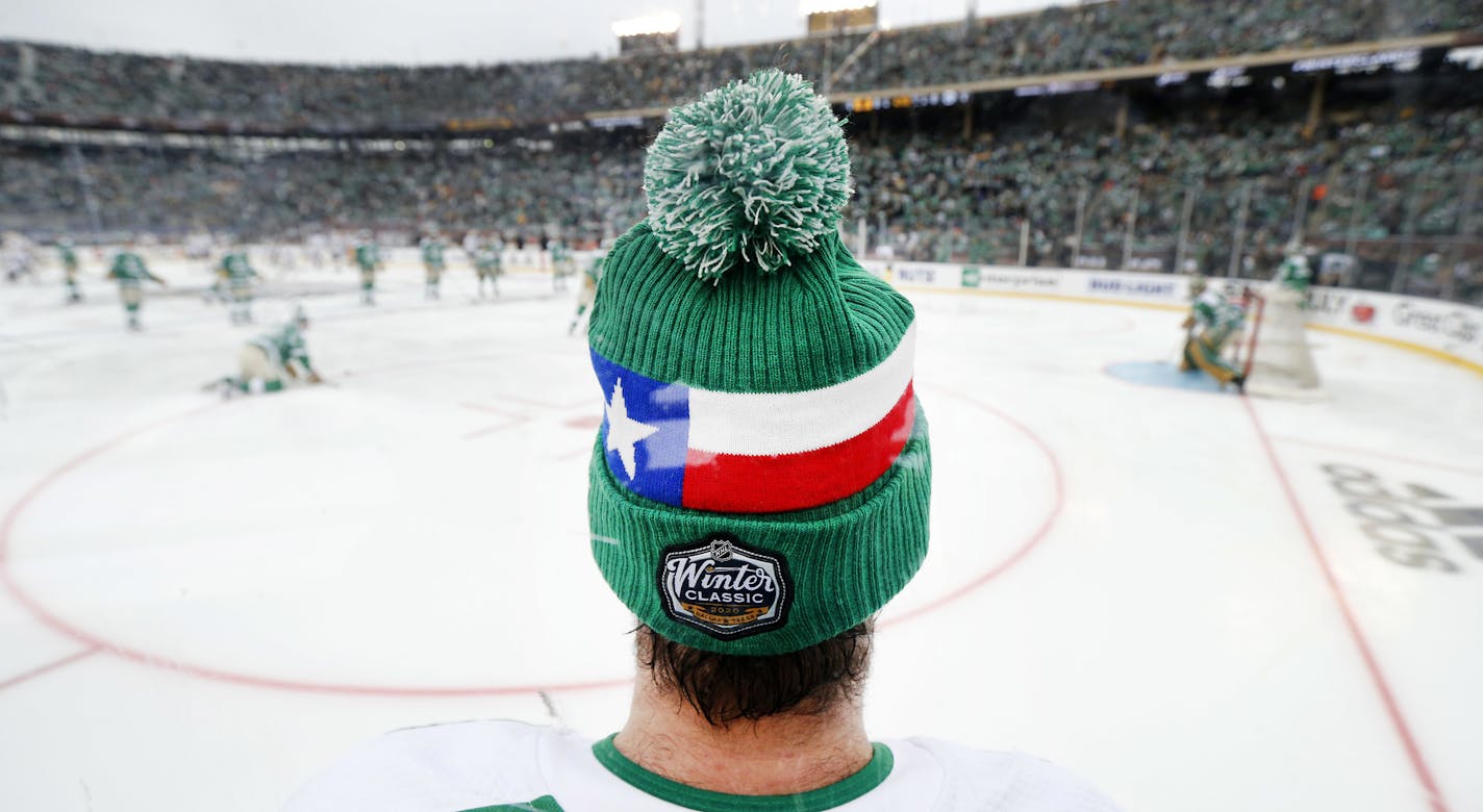 Dallas Stars right wing Alexander Radulov (47) wears the Texas Winter Classic stocking cap during warmups on the ice before their outdoor NHL Winter Classic hockey game with the Nashville Predators at the Cotton Bowl on Jan. 1, 2020 in Dallas. The Stars won 4-2. (Tom Fox/The Dallas Morning News/TNS) ORG XMIT: 1530272