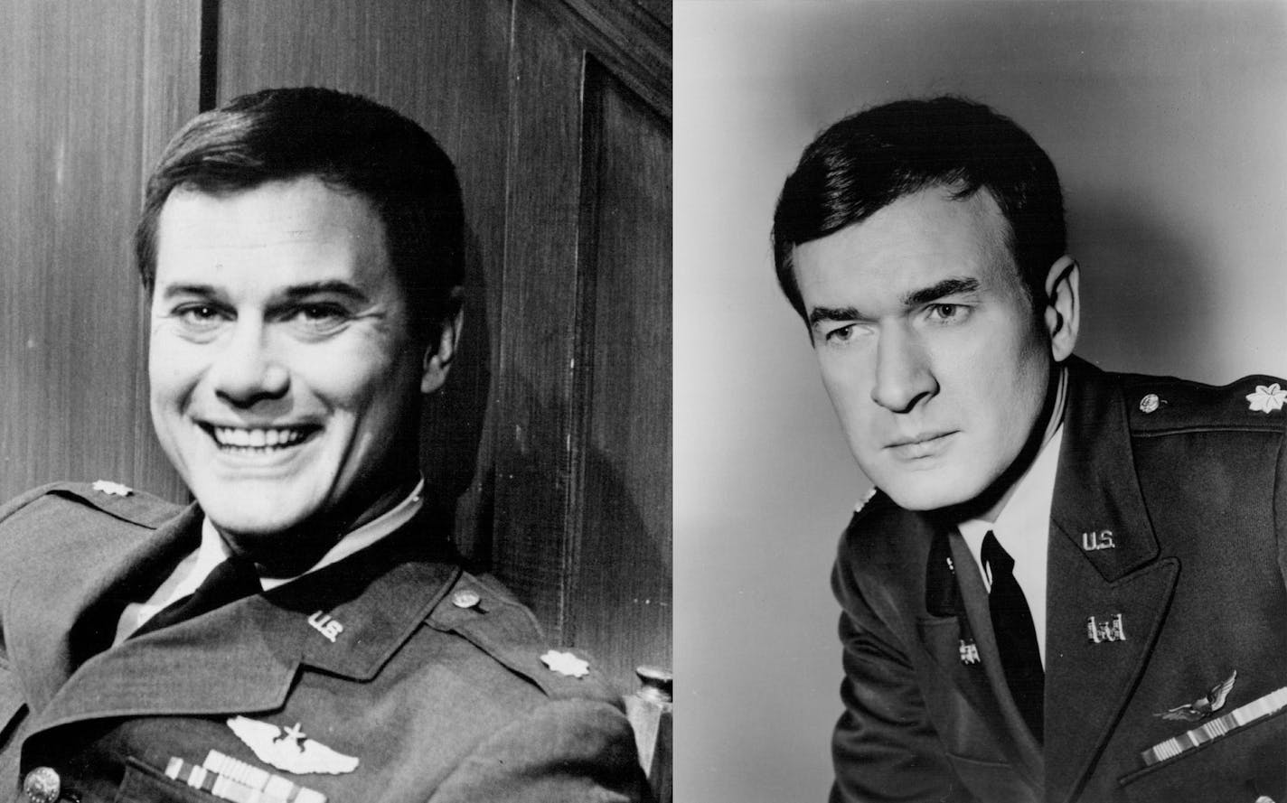 Larry Hagman as Tony Nelson and Bill Daily as Roger Healey in "I Dream of Jeannie."