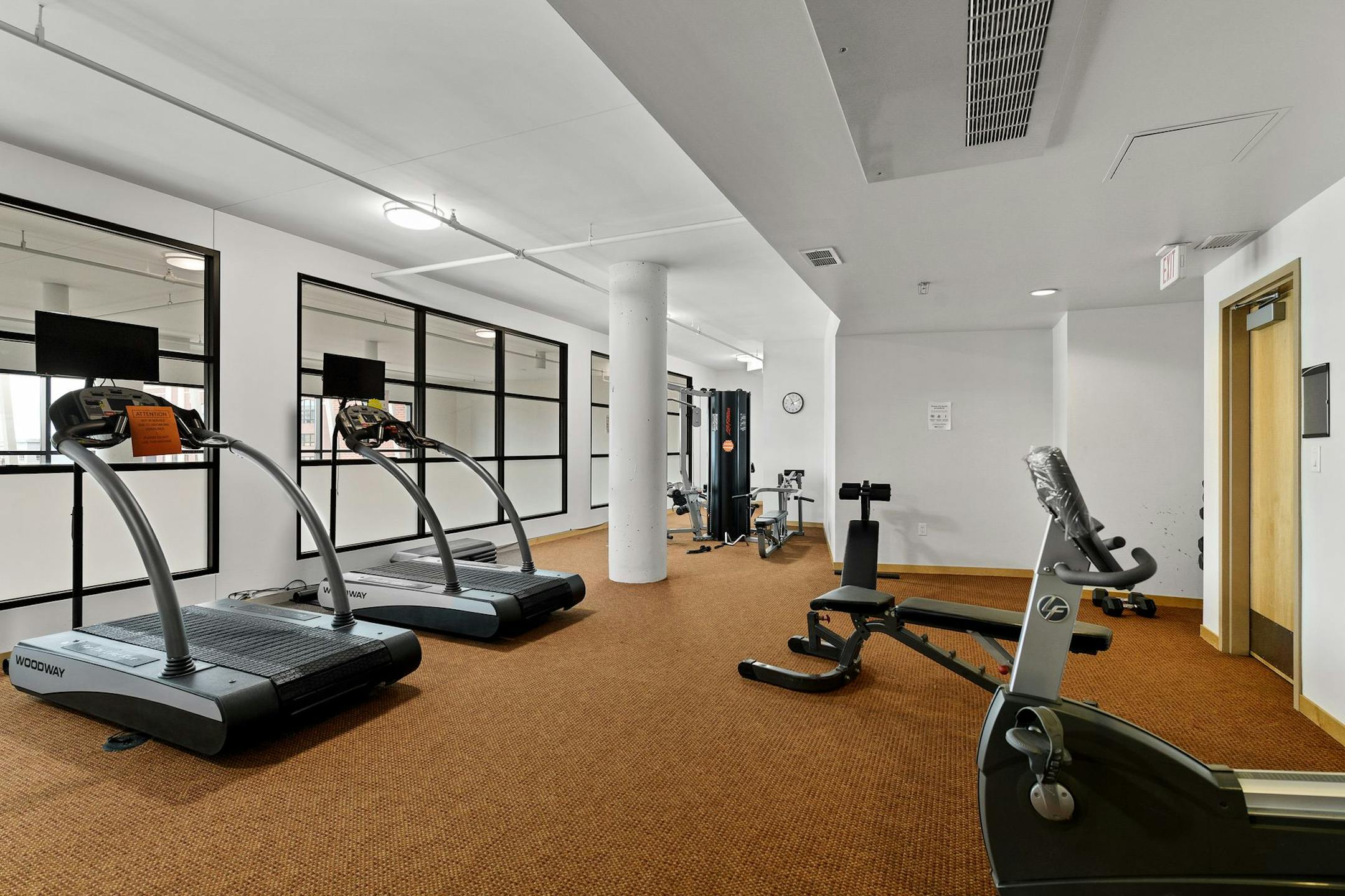 The fitness area.