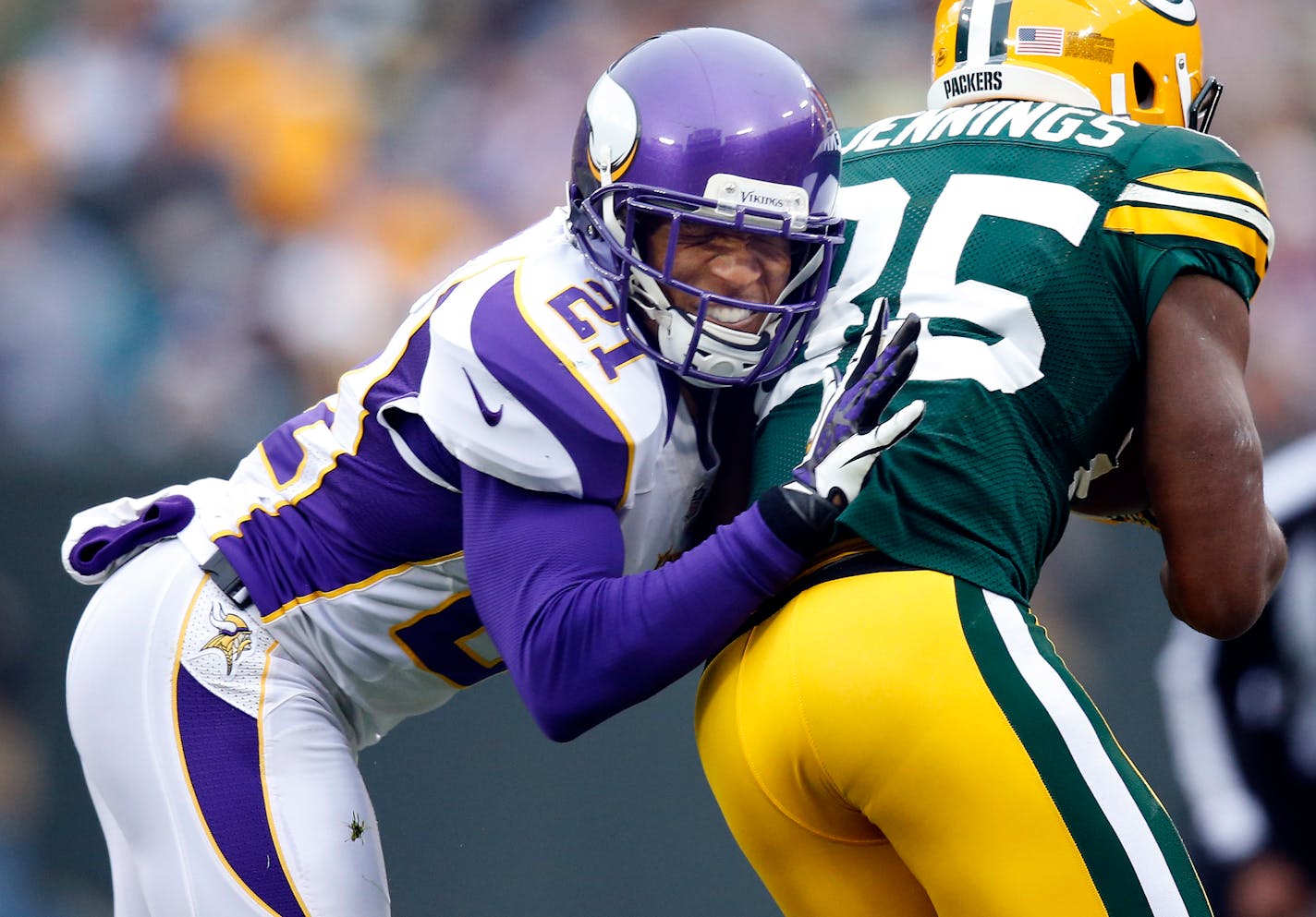 Minnesota Vikings defensive back Josh Robinson (21). ] CARLOS GONZALEZ cgonzalez@startribune.com - December 2, 2012, Green Bay, WI, Lambeau Field, NFL, Minnesota Vikings vs. Green Bay Packers