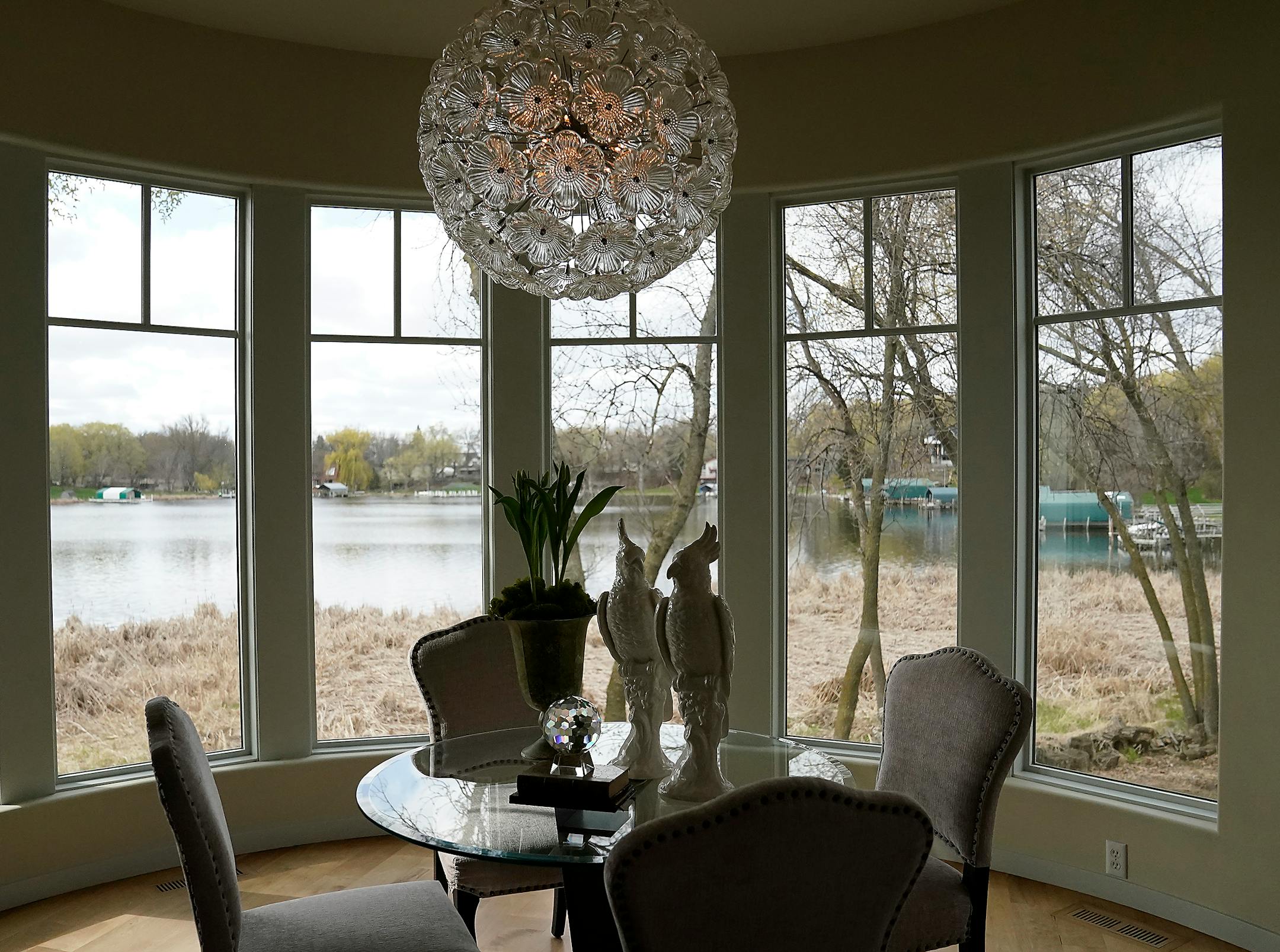 Dining area with a view of the lake.