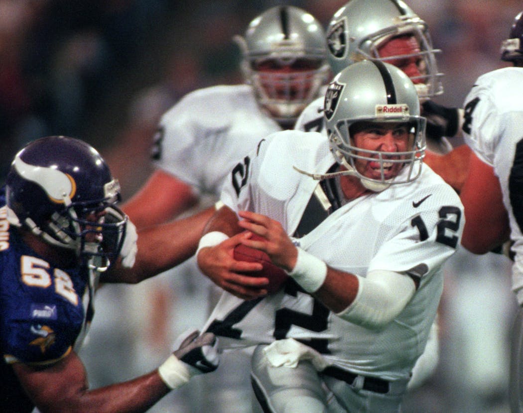 The Patriots drafted quarterback Rich Gannon and wanted to turn him into a running back or defensive back. He played little with the Vikings behind Tommy Kramer and Wade Wilson. He became an MVP for the Raiders.
