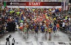 The elite runners were off and running in the Twin Cities Marathon on Sunday, Oct. 1, 2017.
