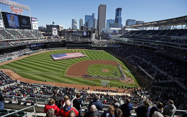 Opening day at Target Field , Monday April, 01, 2013 in Minneapolis, MN. ] JERRY HOLT &#xef; jerry.holt@startribune.com ORG XMIT: MIN1304011653254023 