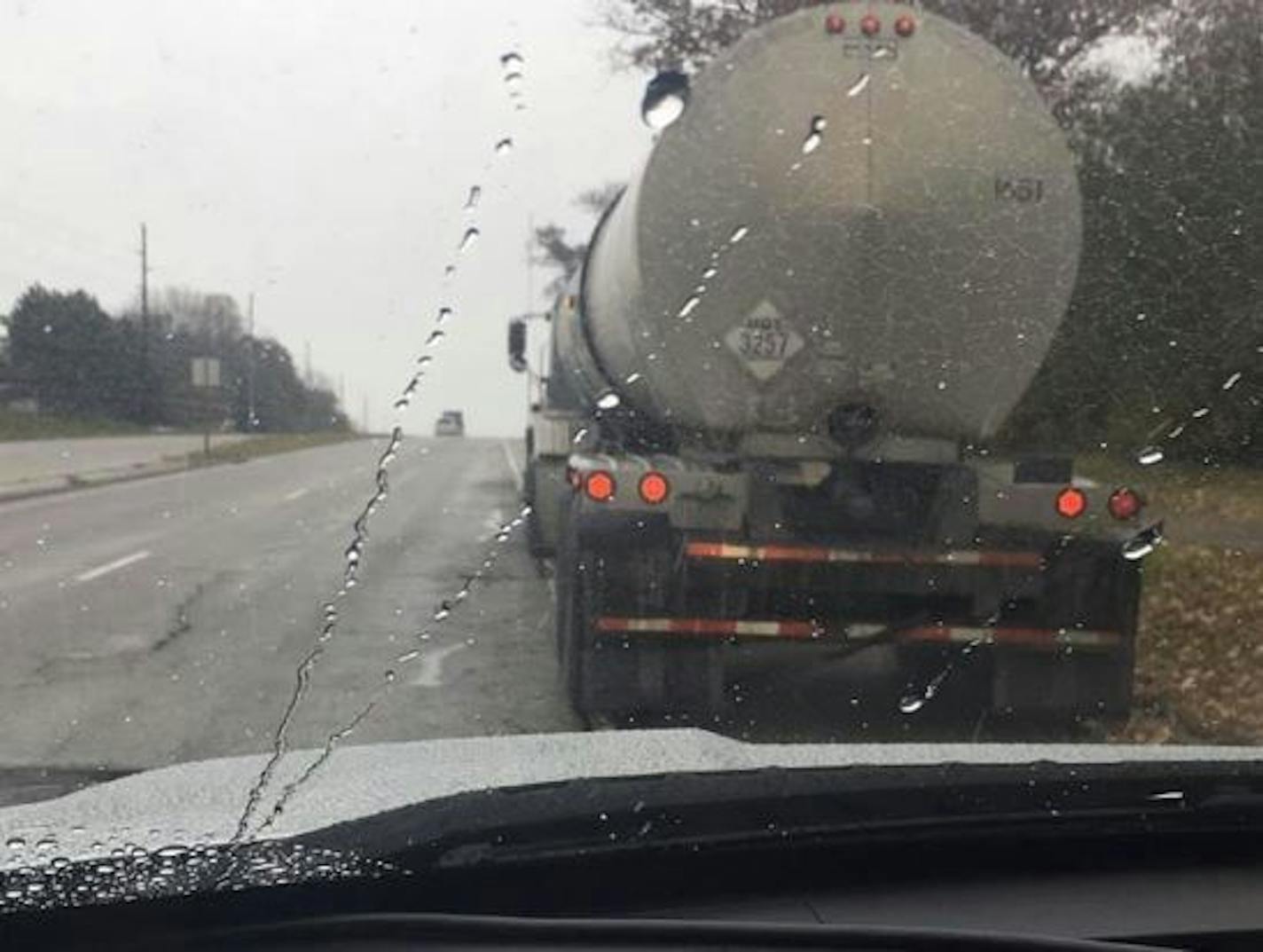 This tanker truck was pulled over on Nov. 4 by a police officer in Eagan who saw the man behind the wheel on his cellphone for at least a quarter-mile. Credit: Eagan Police Department