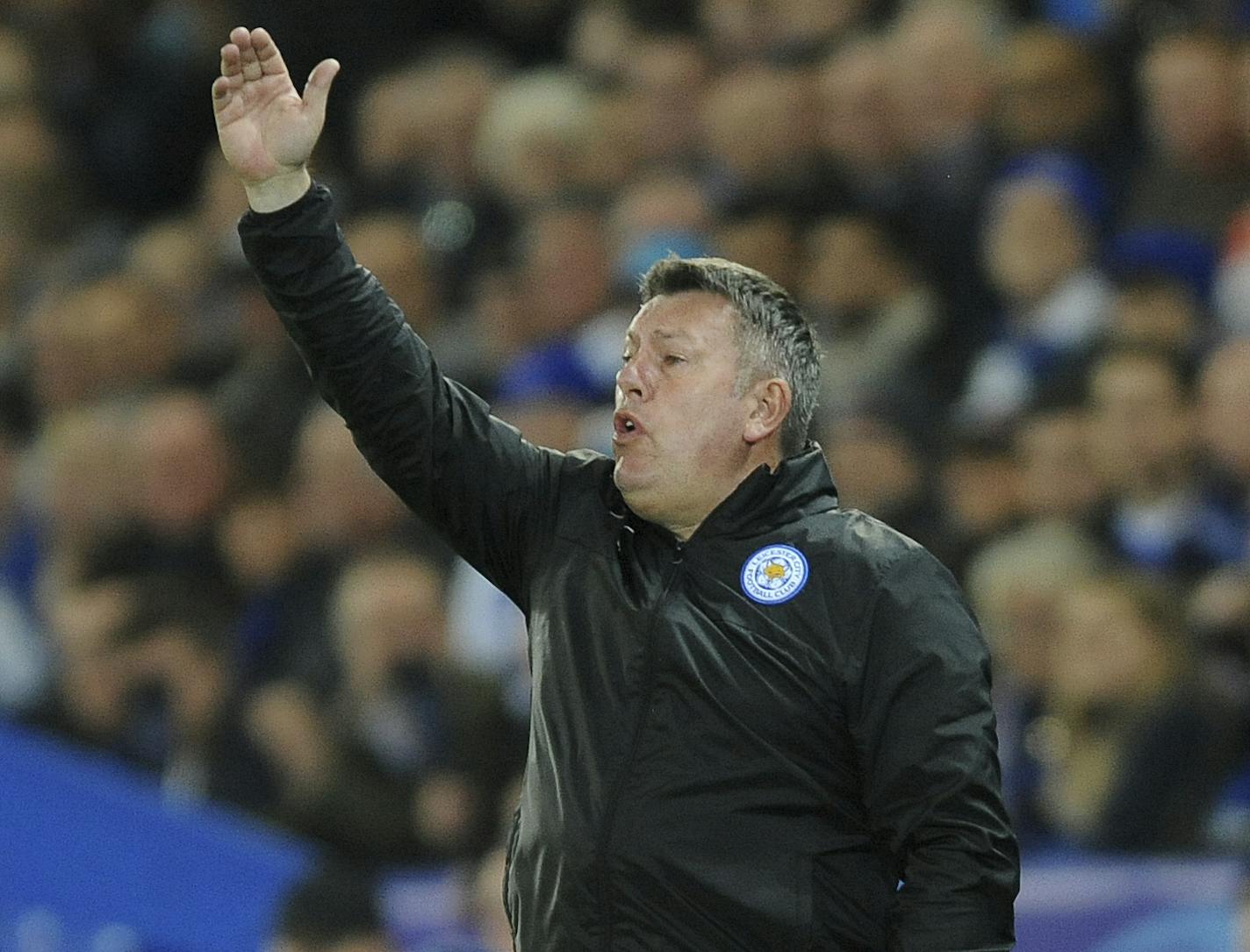 Leicester City's manager Craig Shakespeare gestures to his team during the Champions League round of 16 second leg soccer match between Leicester City and Sevilla at the King Power Stadium in Leicester, England, Tuesday, March 14, 2017. (AP Photo/Rui Vieira)