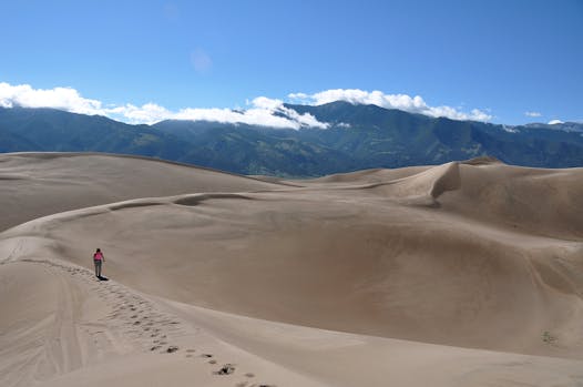 The dunes are vast at Great Sand Dunes National Park and Preserve; the Sangre Cristo Mountains are in the background. Photo by Bruce Fingerson, special to the Star Tribune