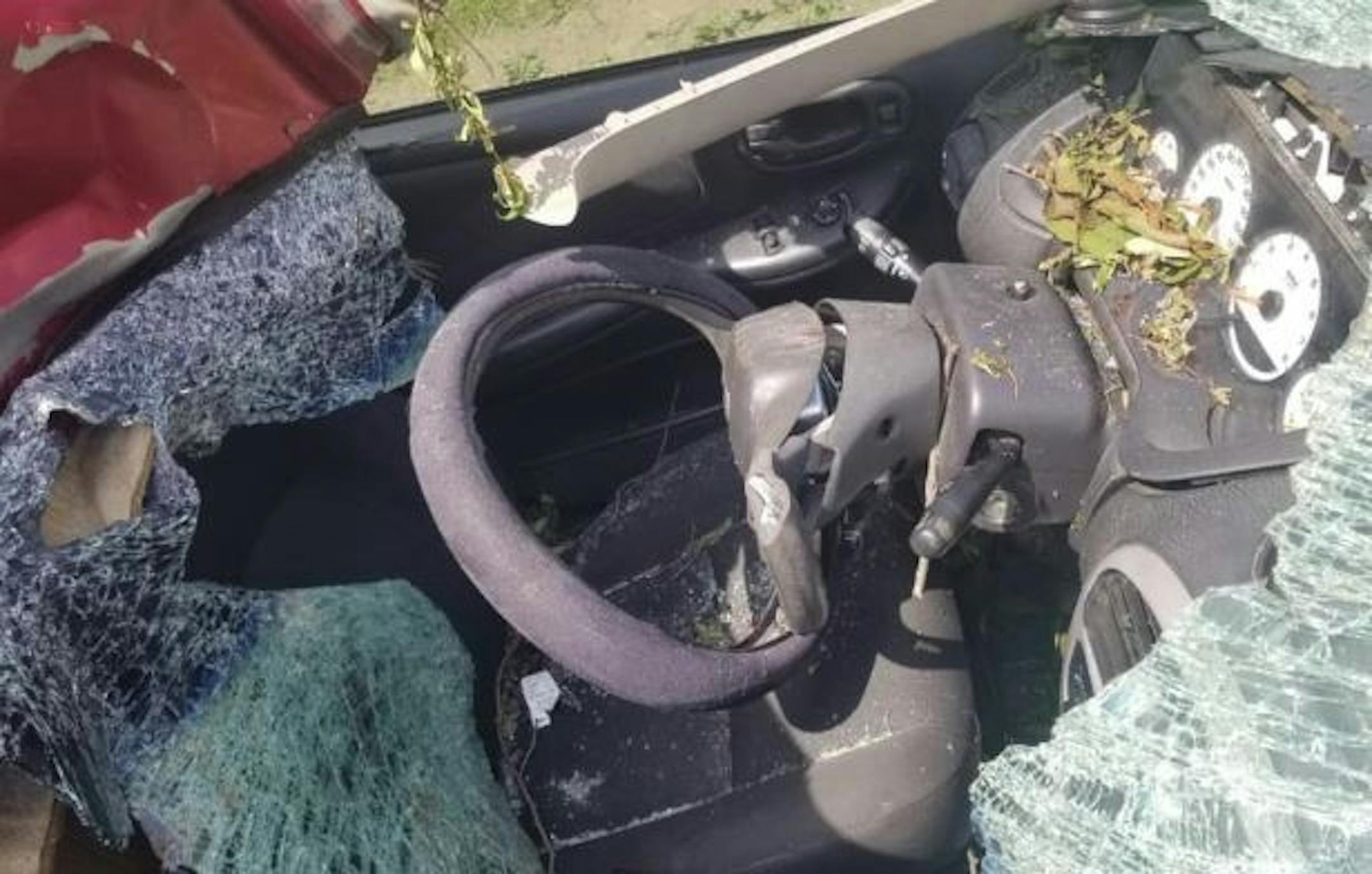 This is where Amaya Nelson was sitting when the car hit a moose on a dark Minnesota highway.