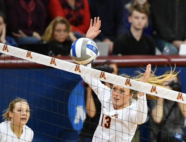 13 Molly Lohman. Gophers beat Hawaii in the second round of the NCAA championships.