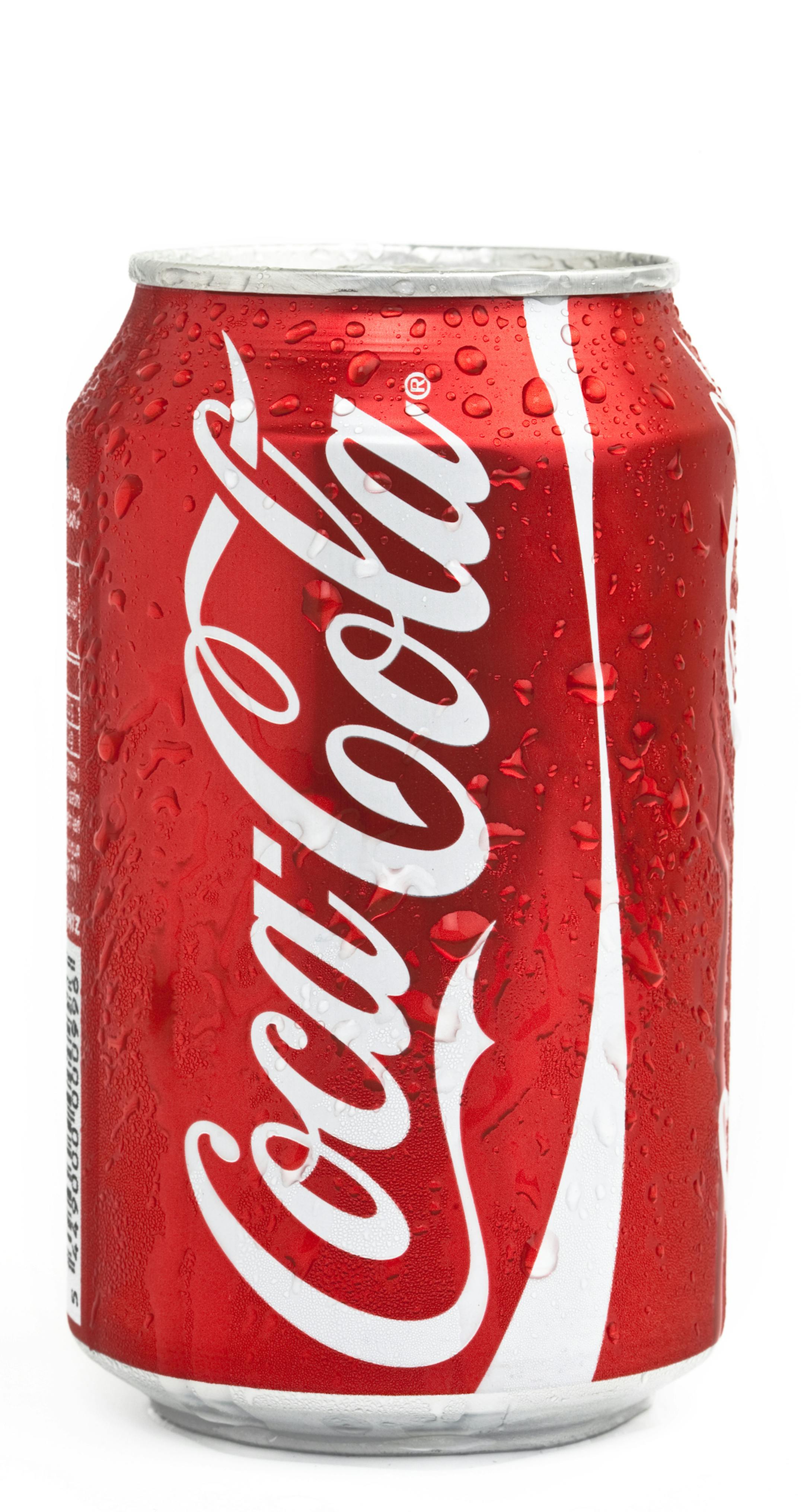 Istanbul, Turkey - March 25, 2011: A can of Coca Cola isolated on white background.