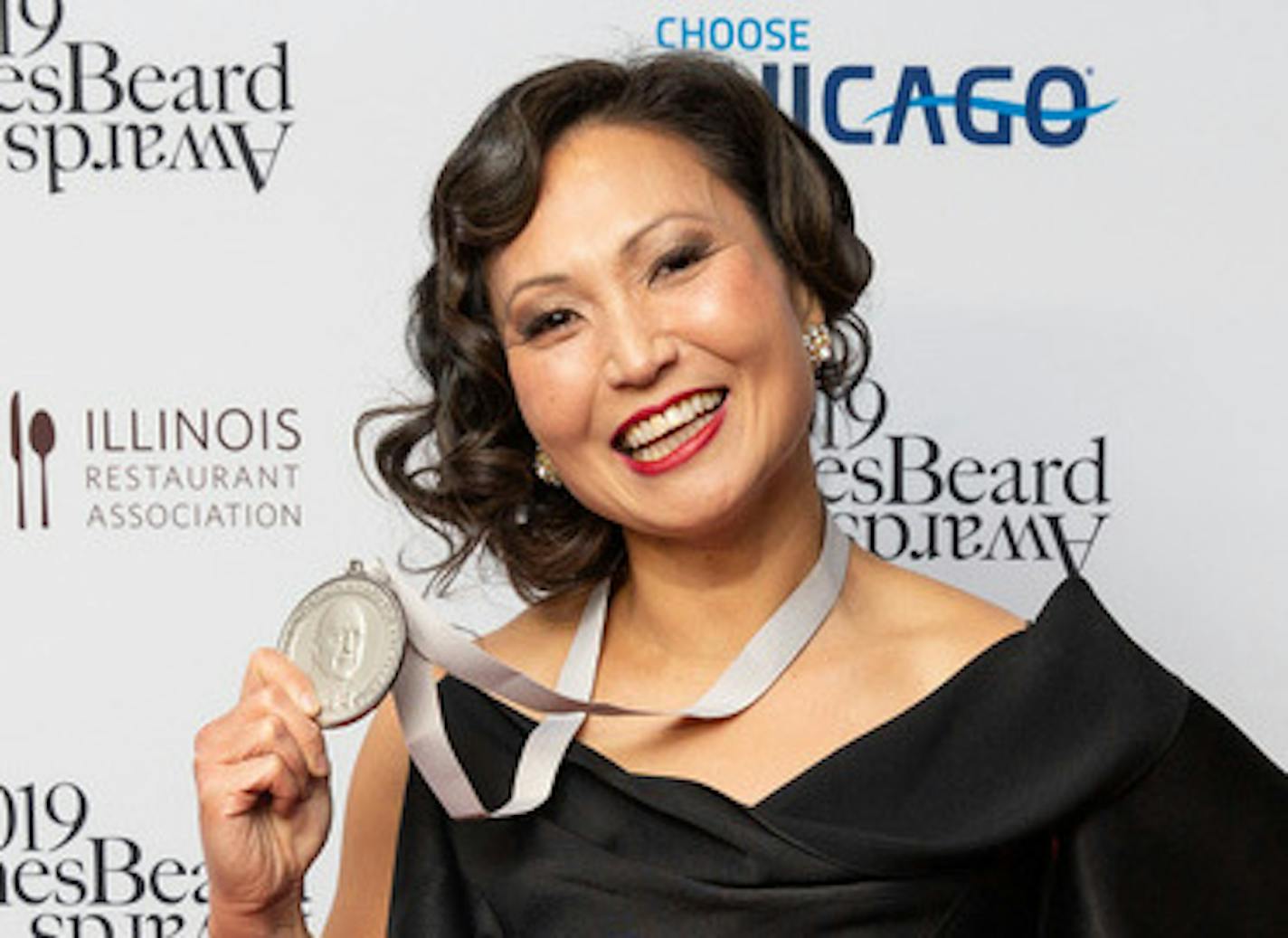 Ann Kim with her James Beard Award. Galdones Photography for The James Beard Foundation