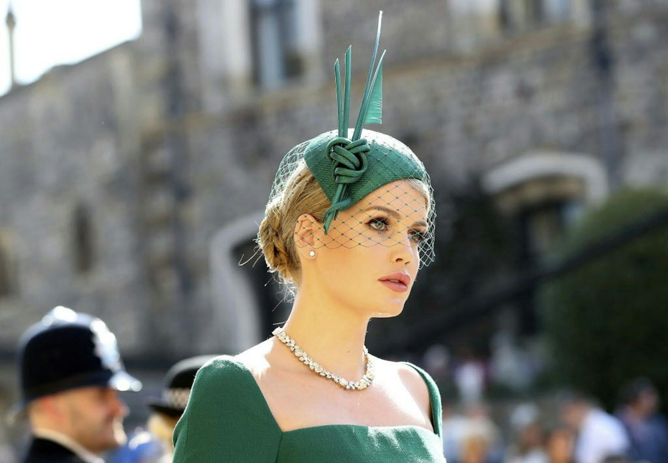 Lady Kitty Spencer arrives for the wedding ceremony of Prince Harry and Meghan Markle at St. George's Chapel in Windsor Castle in Windsor, near London, England, Saturday, May 19, 2018.