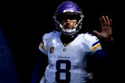 Vikings quarterback Kirk Cousins at Soldier Field in Chicago on Oct. 15, 2023. After he agreed to a free agent deal with the Falcons, Cousins' time wi