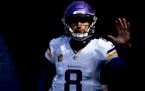 Vikings quarterback Kirk Cousins at Soldier Field in Chicago on Oct. 15, 2023. After he agreed to a free agent deal with the Falcons, Cousins' time wi