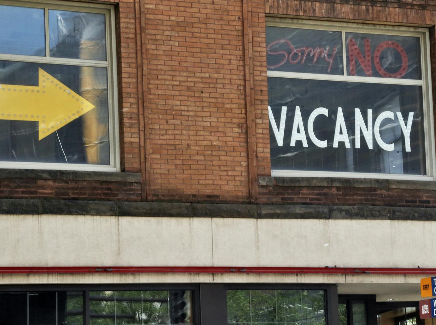 Art works in windows. ] Joan Vorderbruggen works through Hennepin Theatre Trust to maximize local artists works by displaying them in empty Hennepin Ave. storefront windows and pop-up parks. (MARLIN LEVISON/STARTRIBUNE(mlevison@startribune.com)