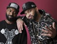 Desus Nice, left, and The Kid Mero, hosts of the Showtime talk show "Desus & Romero," pose together for a portrait during the 2019 Winter Television C