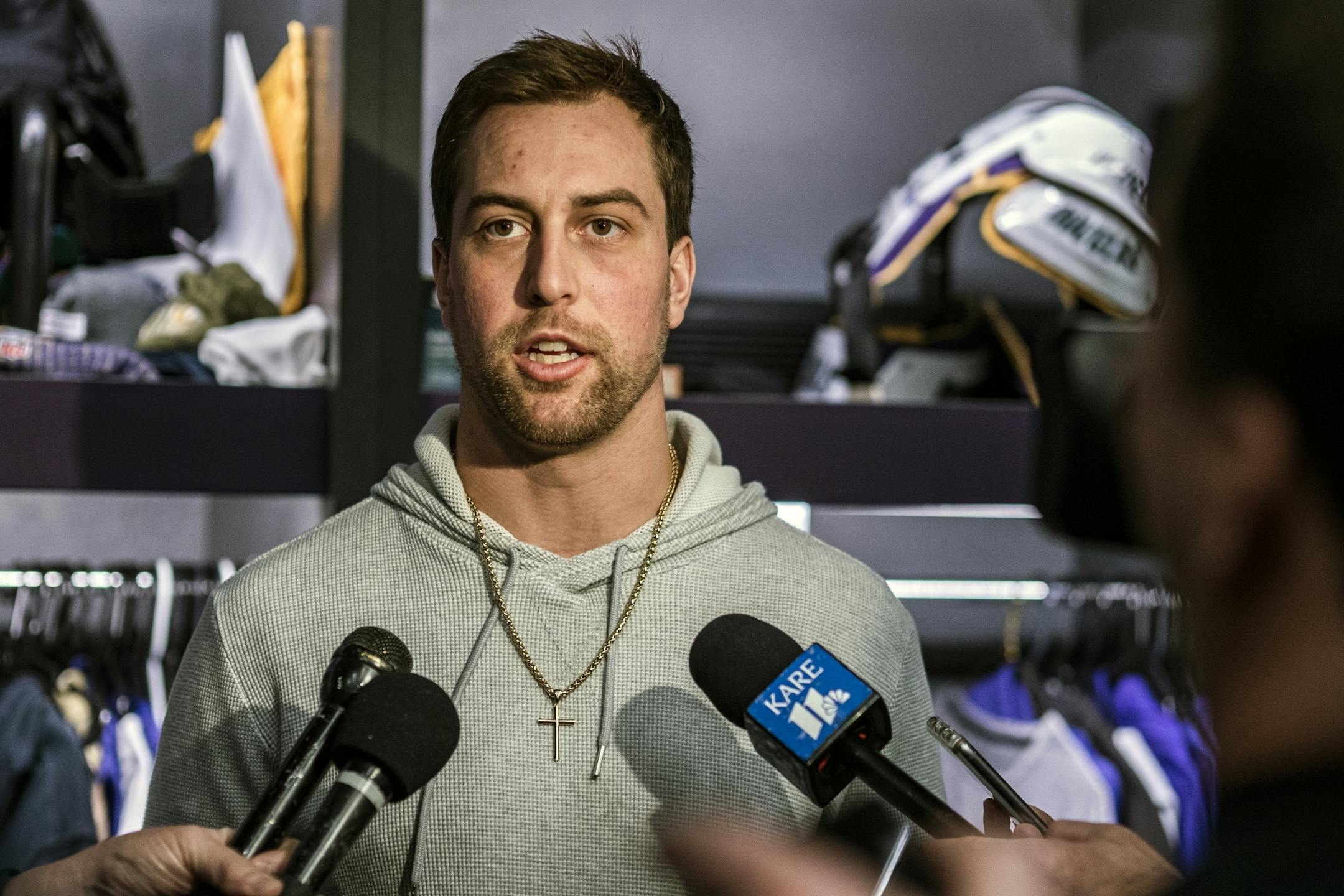 Vikings wide receiver Adam Thielen addressed questions about the playoff loss to the 49ers and the end of the season.