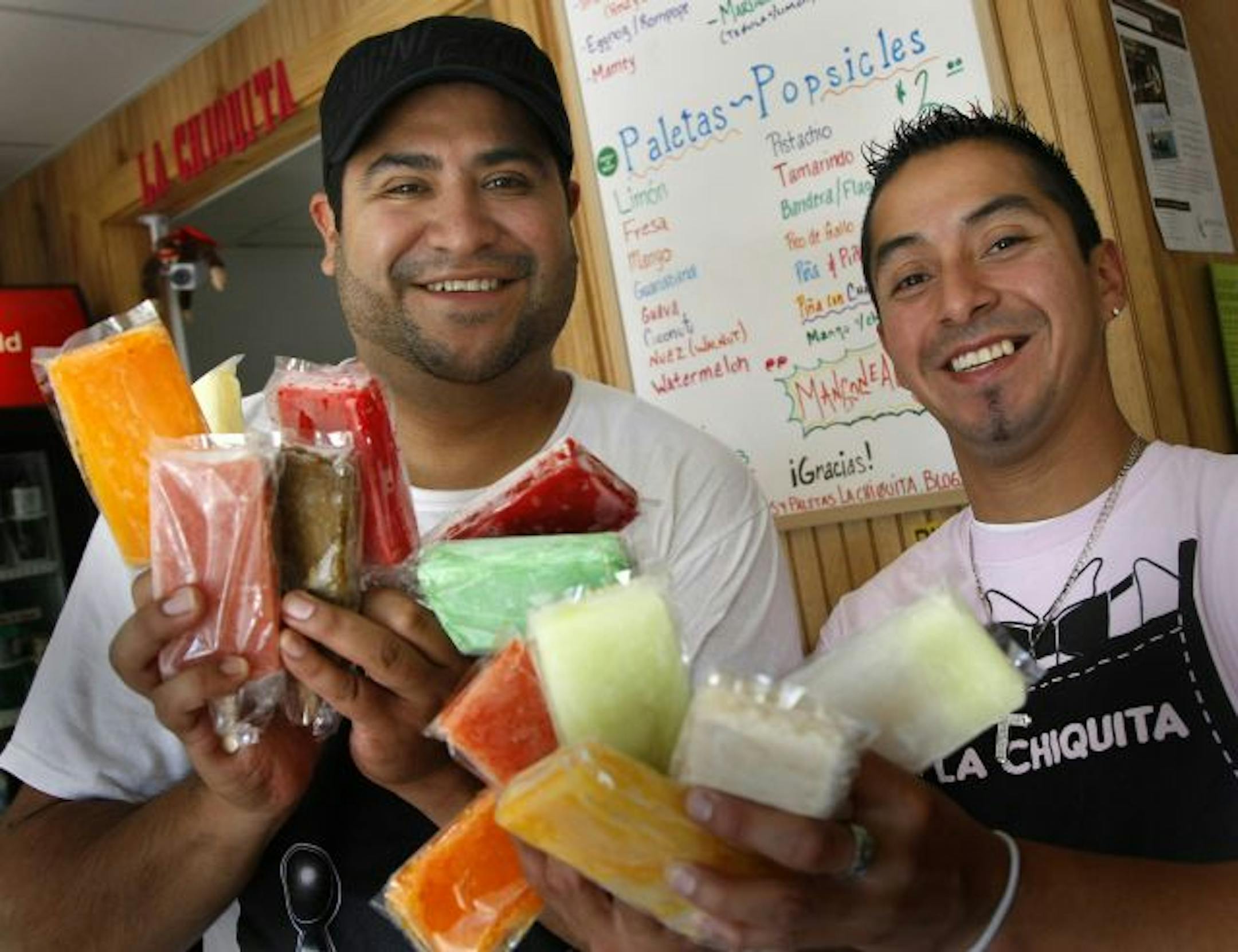 Raul Saud, left, and Victor Cruzalta of the Helodos & Paletas La Chiquita.