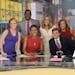 The on-air staff of "Good Morning America": Amy Robach, Michael Strahan, Robin Roberts, Lara Spencer, George Stephanopoulos and Ginger Zee.