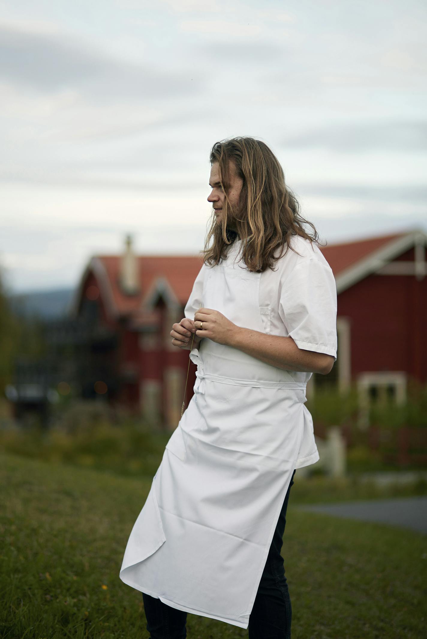 Magnus Nilsson in front of his restaurant, Fäviken.