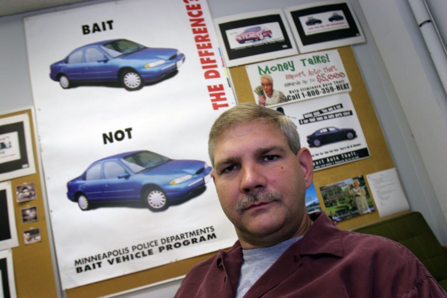 KYNDELL HARKNESS � kharkness@startribune.com Minneapolis police officer Wayne Johnson is a part of a bait car program. The police find hotspots for stolen cars around the city a plant a car with the hope of catching the car thief in the act.