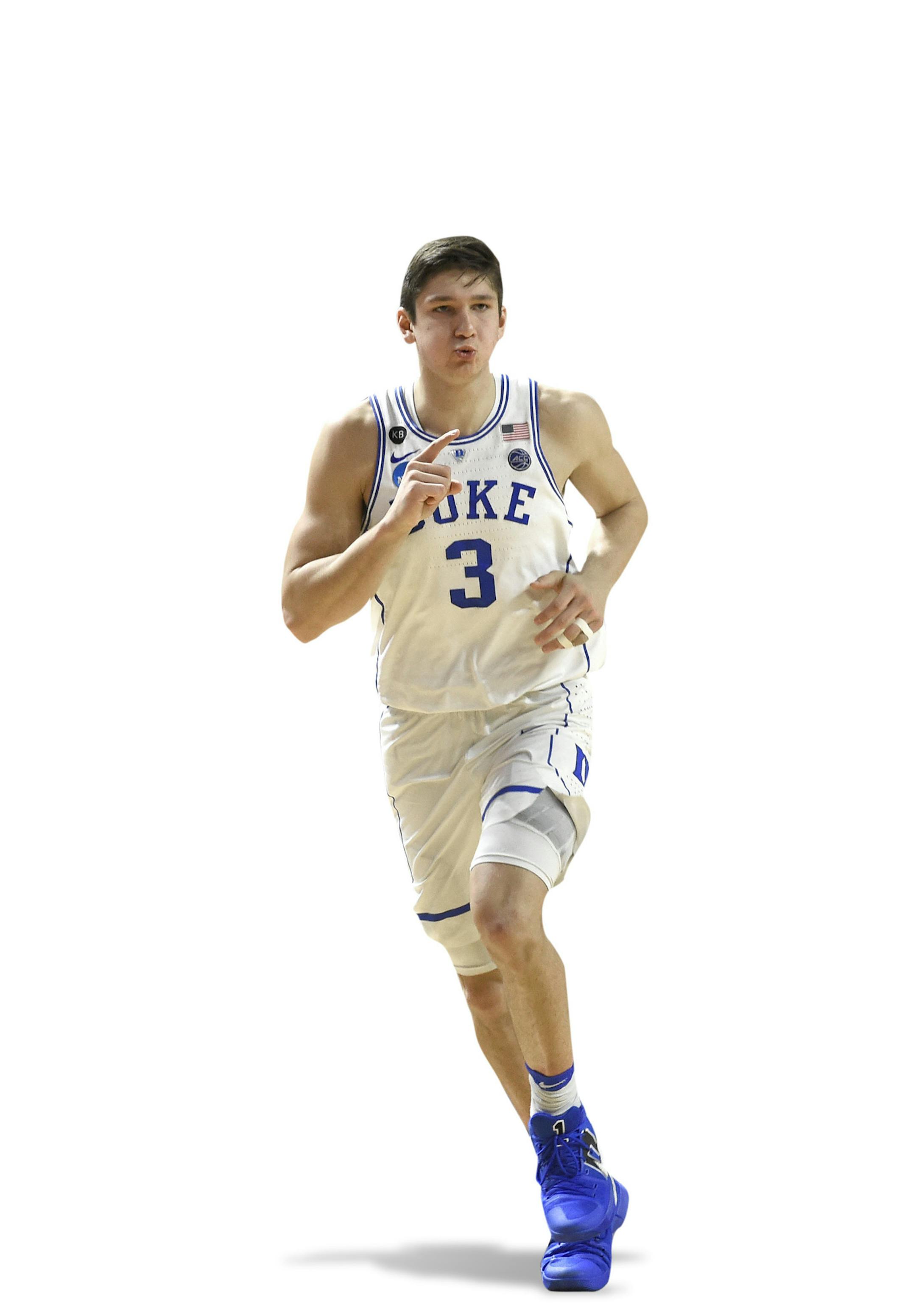 Duke's Grayson Allen (3) reacts after making a three-point basket against South Carolina during the second half in a second-round game of the NCAA men's college basketball tournament in Greenville, S.C., Sunday, March 19, 2017. (AP Photo/Rainier Ehrhardt) ORG XMIT: SCCB147