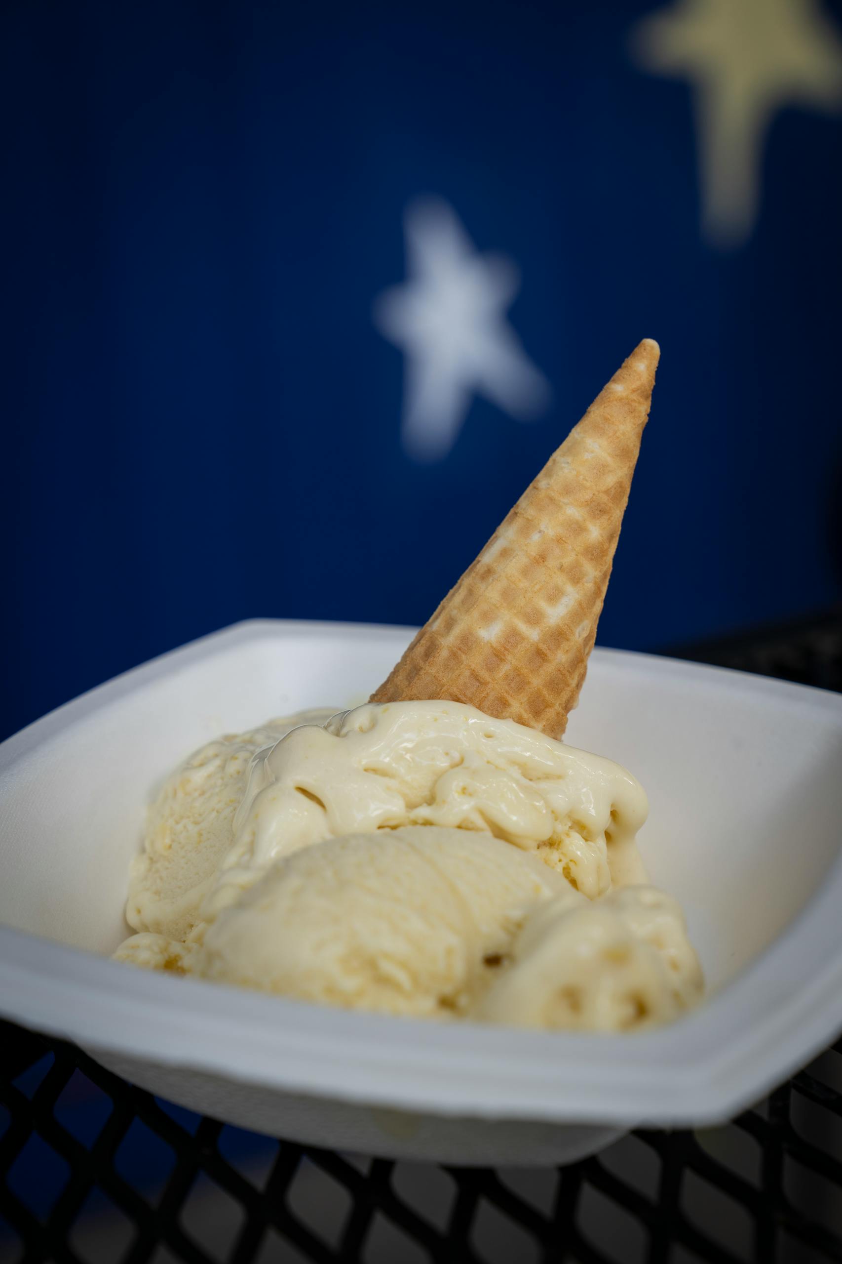 Sweet corn ice cream from Blue Moon Dine-In Theater. The new foods of the 2023 Minnesota State Fair photographed on the first day of the fair in Falcon Heights, Minn. on Tuesday, Aug. 8, 2023. ] LEILA NAVIDI • leila.navidi@startribune.com