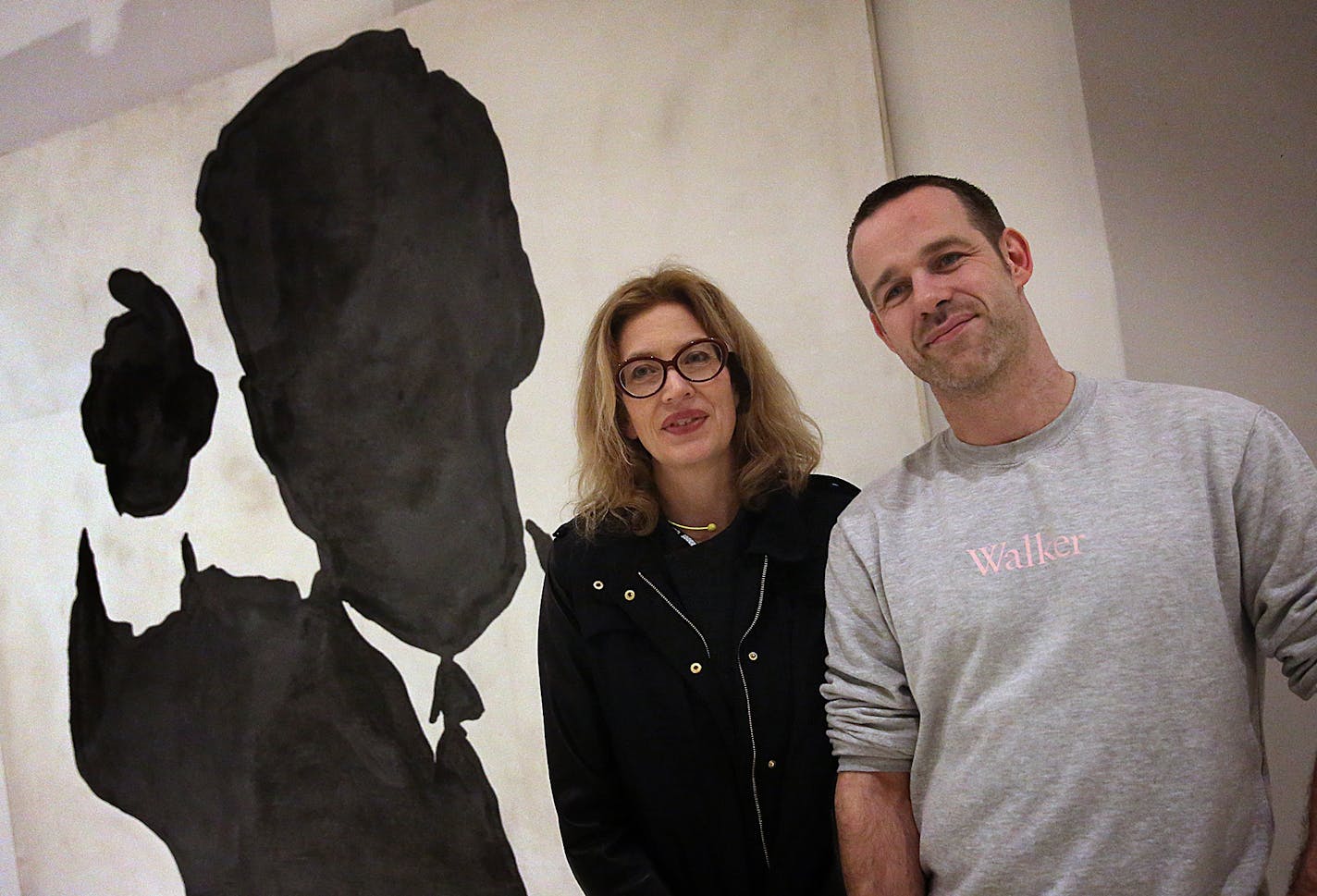 Former Walker Art Center curator Darsie Alexander (left) and WAC curator Bart Ryan with John Fitzgerald Kennedy 1962/1963 (enamel on canvas) by Sergio Lombardo Italian, born 1939. ] JIM GEHRZ &#xef; james.gehrz@startribune.com / Minneapolis, MN / April 3, 2015 /11:30 AM - BACKGROUND INFORMATION: In the U.S. cultural imagination, "Pop" art was a national celebration of that distinctly American phenomenon "consumer culture," all hotdogs, ketchup and beach bingo. But there was a world-wide floresce