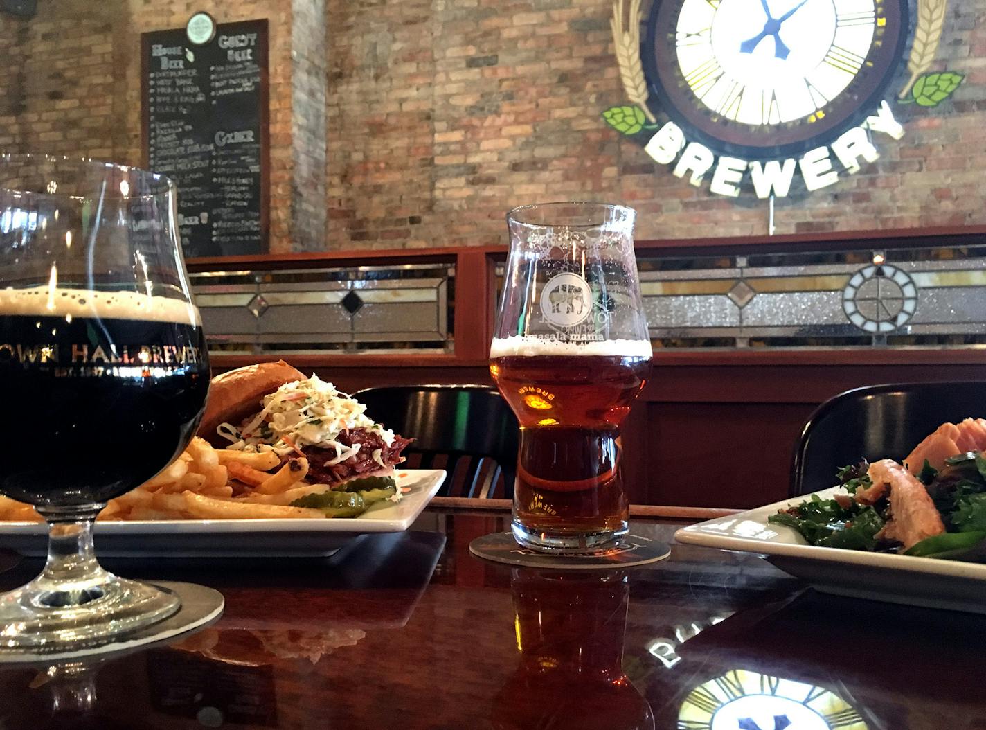 Town Hall Brewery in Minneapolis serves classic pub fare.