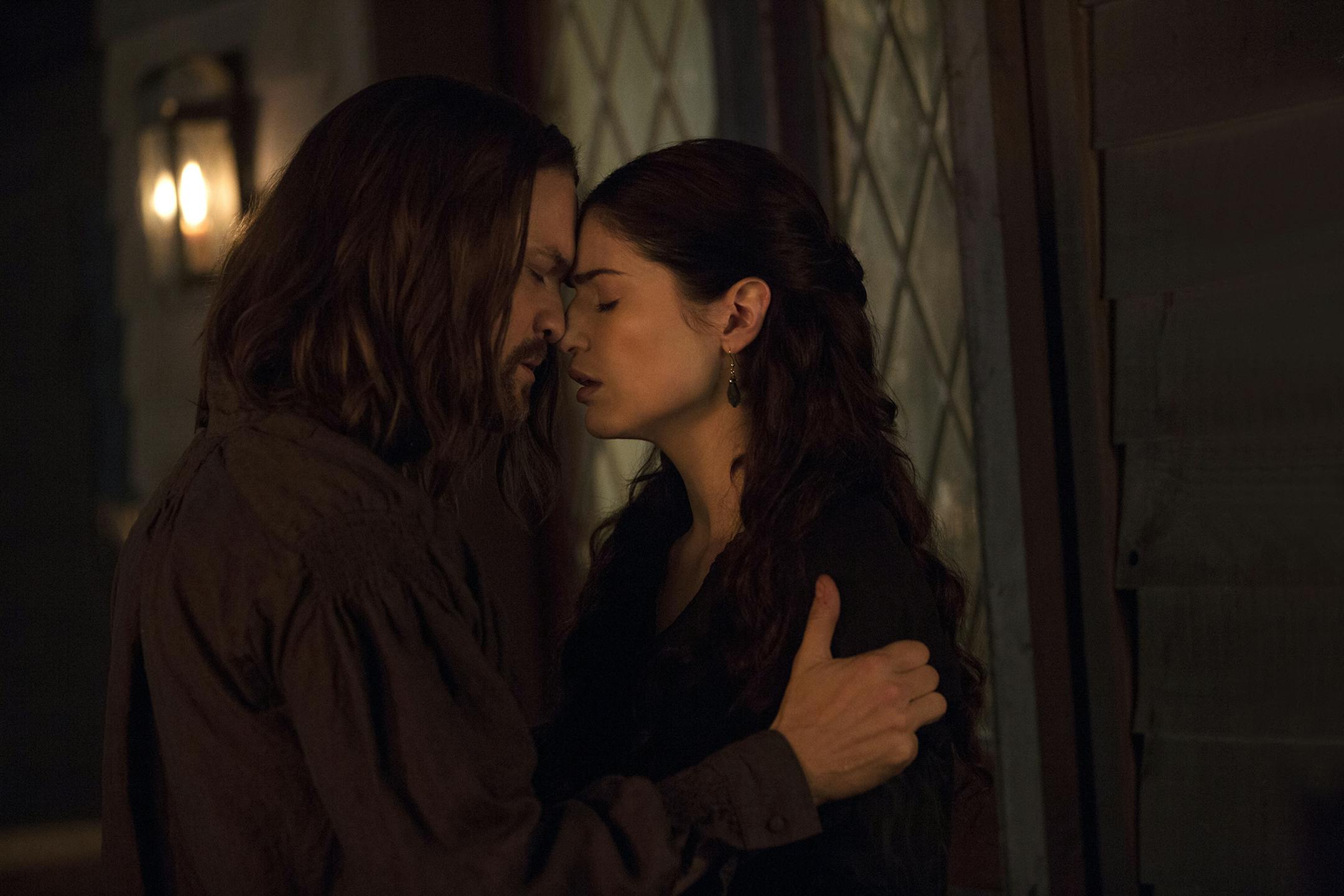 credit: Michele K. Short, WGN America Shane West as John Alden and Janet Montgomery as Mary Sibley in WGN America's ''Salem,'' premiering Sunday, April 20.