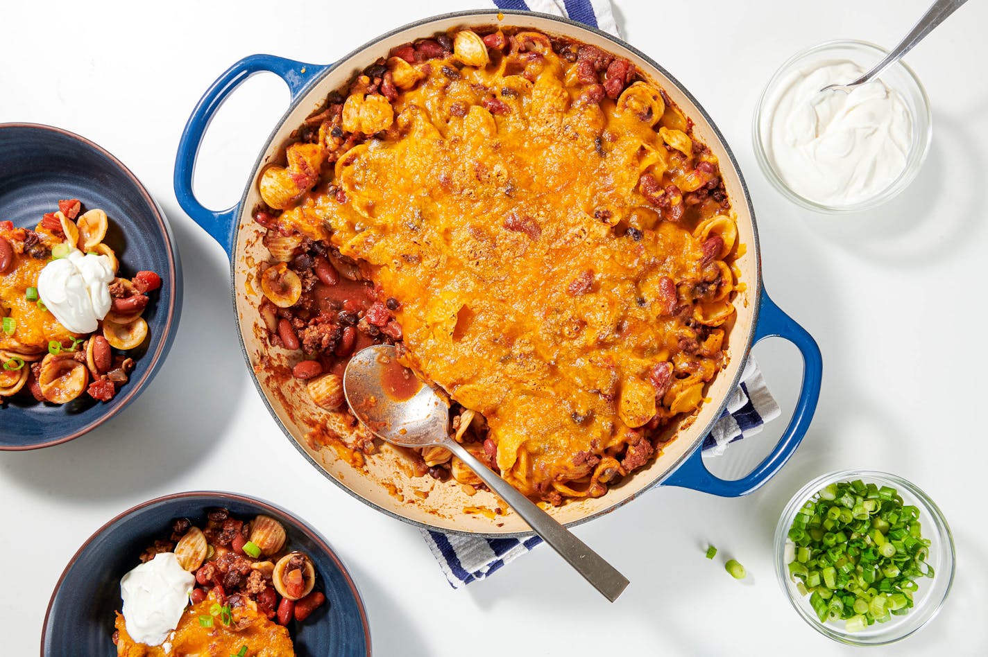 Chili Pasta Casserole. MUST CREDIT: Photo by Rey Lopez for The Washington Post.