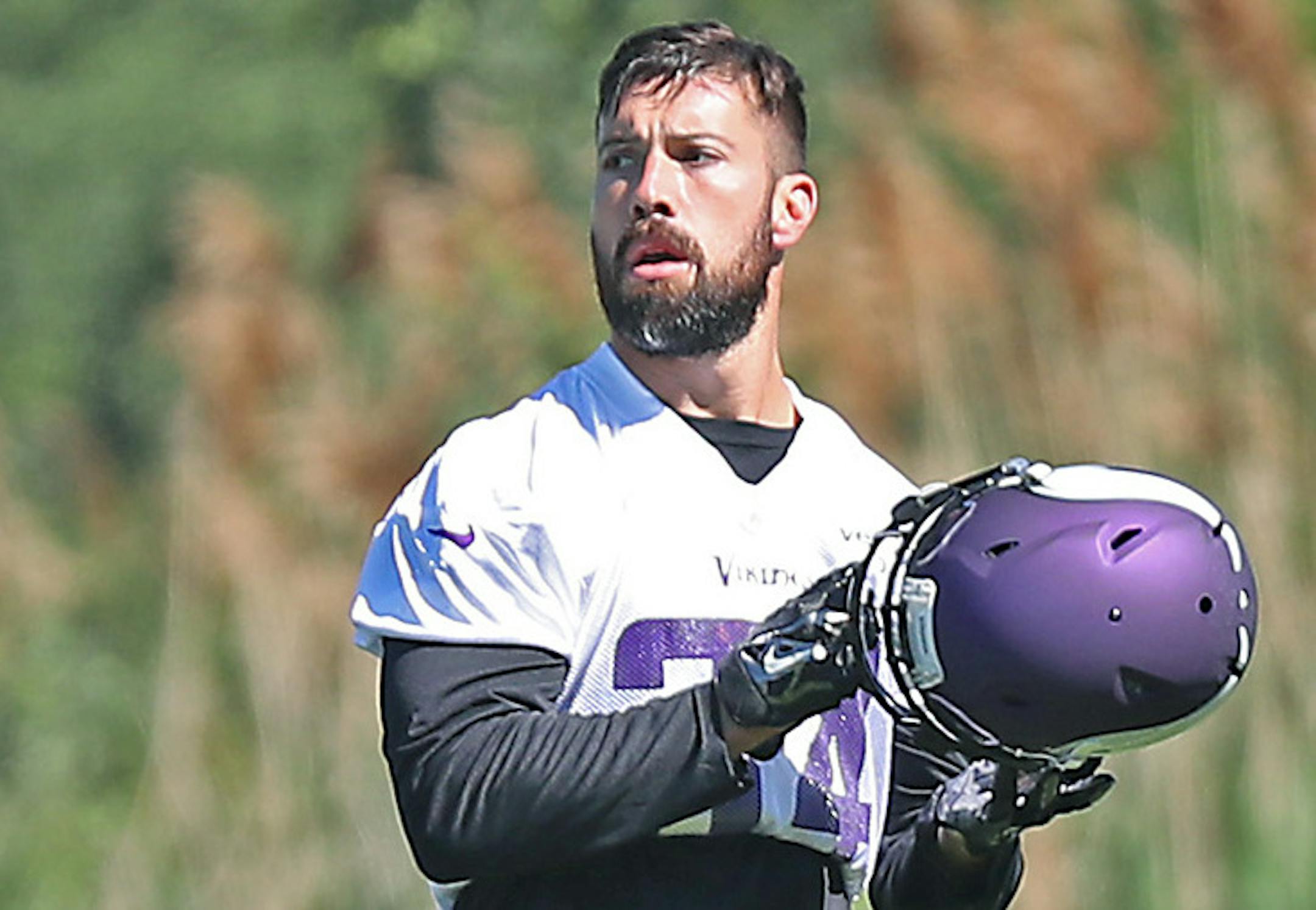 Minnesota Vikings Andrew Sendejo on the field during practice, Tuesday, June 7, 2016 in Eden Prairie, MN. ] (ELIZABETH FLORES/STAR TRIBUNE) ELIZABETH FLORES &#x2022; eflores@startribune.com