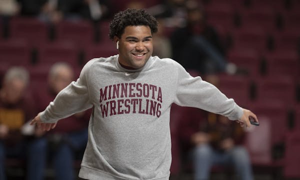 Gable Steveson warmed up before wrestling Christian Colucci of Rutgers at Maturi Pavilion Sunday January 6, 2019 in Minneapolis, MN.] The University o