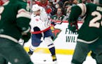 Washington left wing Alex Ovechkin shoots against the Wild during the second period Saturday in St. Paul.