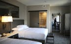 Finishing touches: Embassy Suites in Minneapolis prepped a suite for visitors last month.