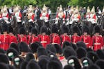 The Colonel's Review, for Trooping the Colour, at Horse Guards Parade in London, Saturday June 8, 2024, ahead of the King's Birthday Parade on June 15