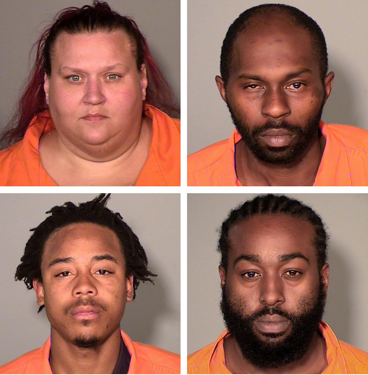 Michelle Koester (top left), Alvin Bell Jr.(top right), Isiah Harper (bottom left), Albert McIntosh (bottom right), were each charged after a crime spree that killed two people in the Twin Cities.