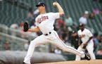 Minnesota Twins pitcher Stephen Gonsalves makes his major league debut as he throws against the Chicago While Sox in the first inning of a baseball ga
