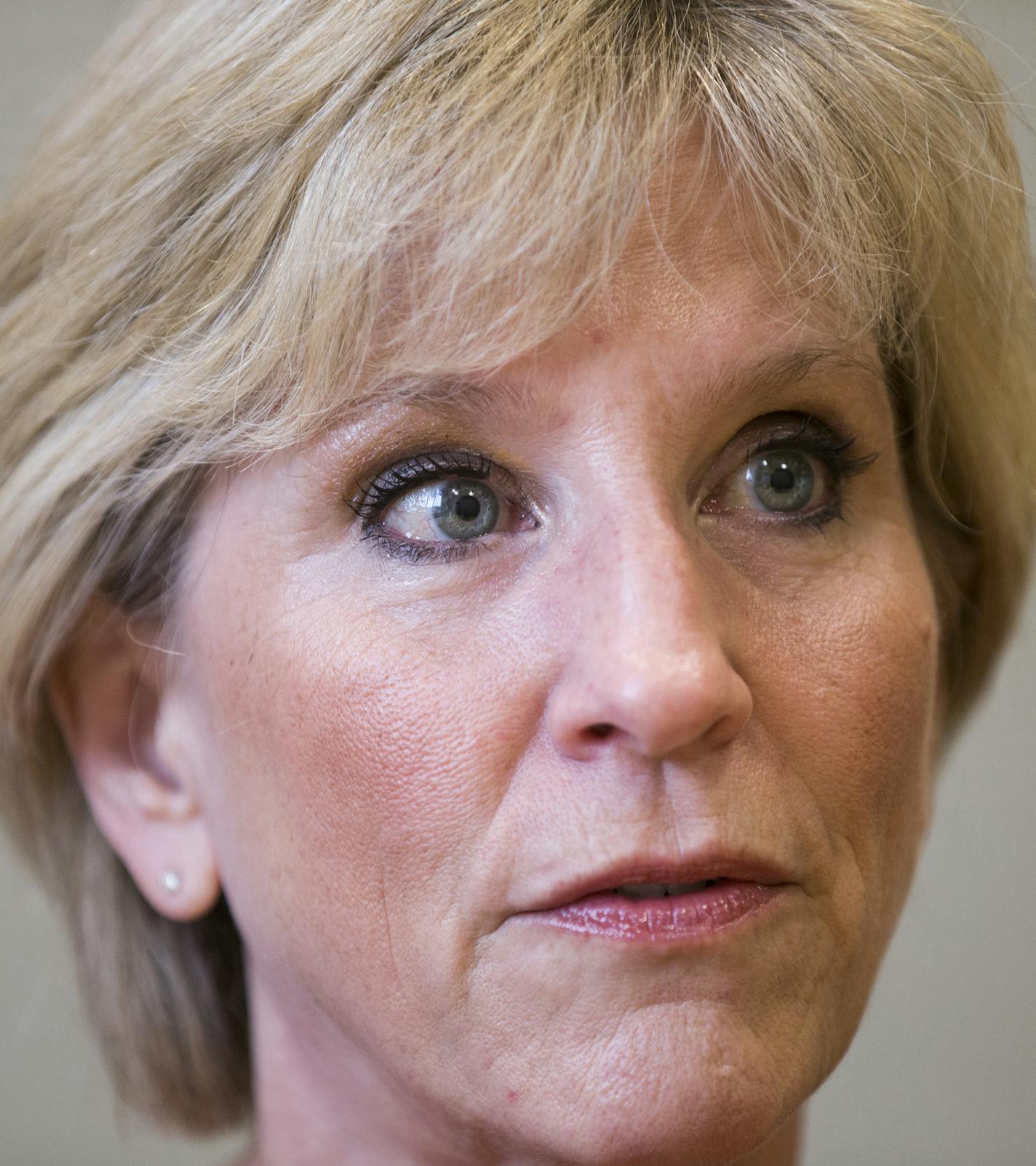 Sarah Stoesz, president and CEO of Planned Parenthood Minnesota, South Dakota and North Dakota talks during an interview at their headquarters in St. Paul on Thursday, December 10, 2105. ] (Leila Navidi/Star Tribune) leila.navidi@startribune.com