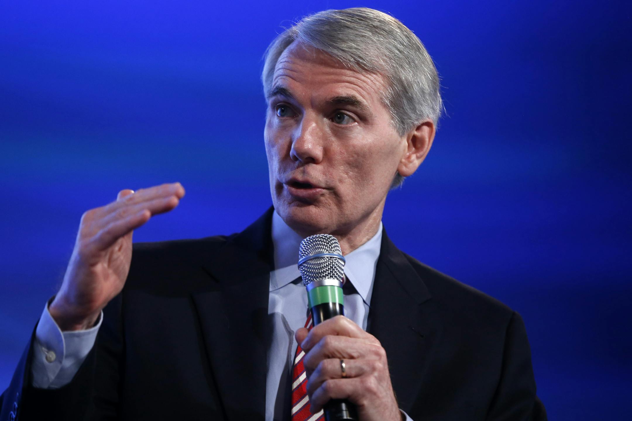 Senate Budget Committee member Sen. Rob Portman, R-Ohio, speaks at the 2014 Fiscal Summit organized by the Peter G. Peterson Foundation in Washington, Wednesday, May 14, 2014. Lawmakers and policy experts discussed America's long term debt and economic future. (AP Photo)