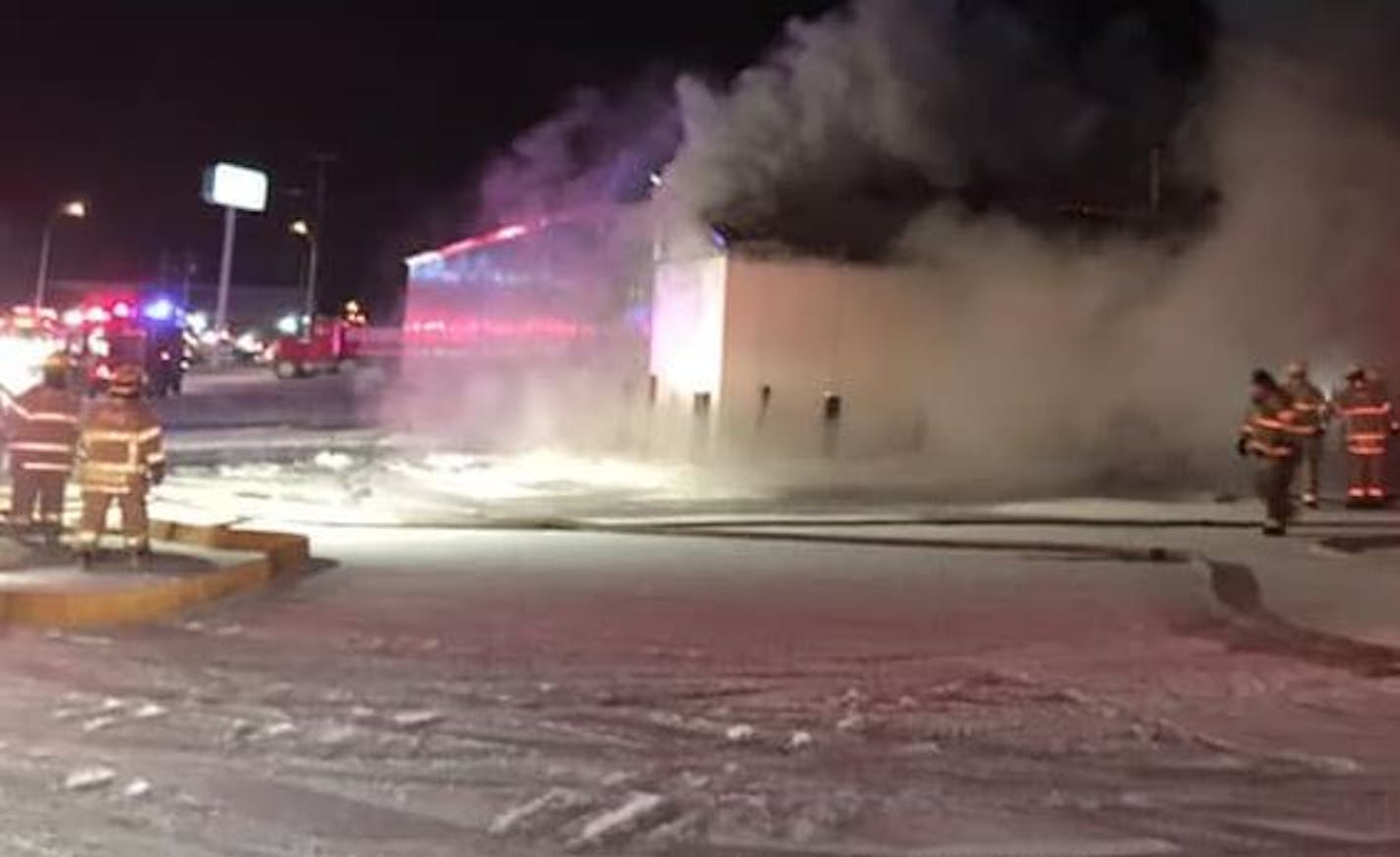 The Zup's grocery in Cook, Minn., fell victim to a fire that began soon after closing time Monday.