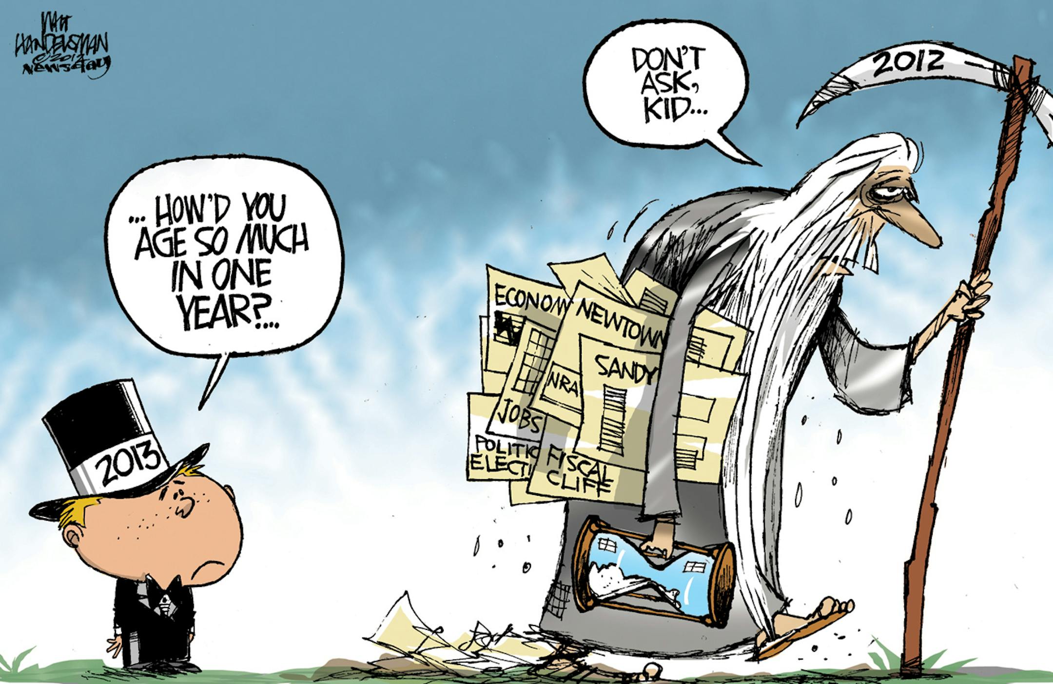 Walt Handelsman cartoon for Jan. 2, 2013.