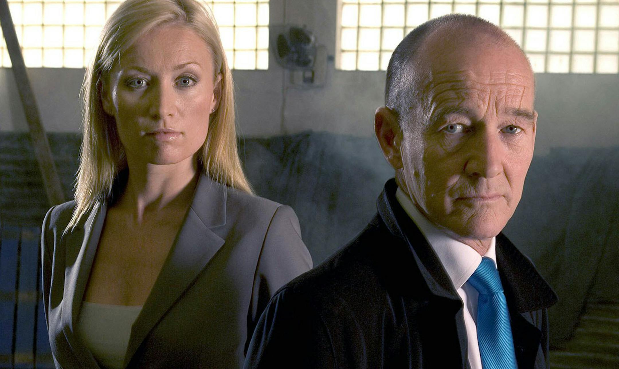Victoria Smurfit as Det Chief Insp Roisin Connor and David Hayman as Det Chief Supt Mike Walker on "Trial & Retribution."
credit:Acorn