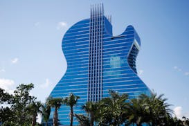 FILE - The guitar shaped hotel is seen at the Seminole Hard Rock Hotel and Casino on Oct. 24, 2019, in Hollywood, Fla. The U.S. Supreme Court on Monda