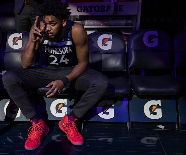 Minnesota Timberwolves center Karl-Anthony Towns wore number 24 in honor of Kobe Bryant during team introductions.