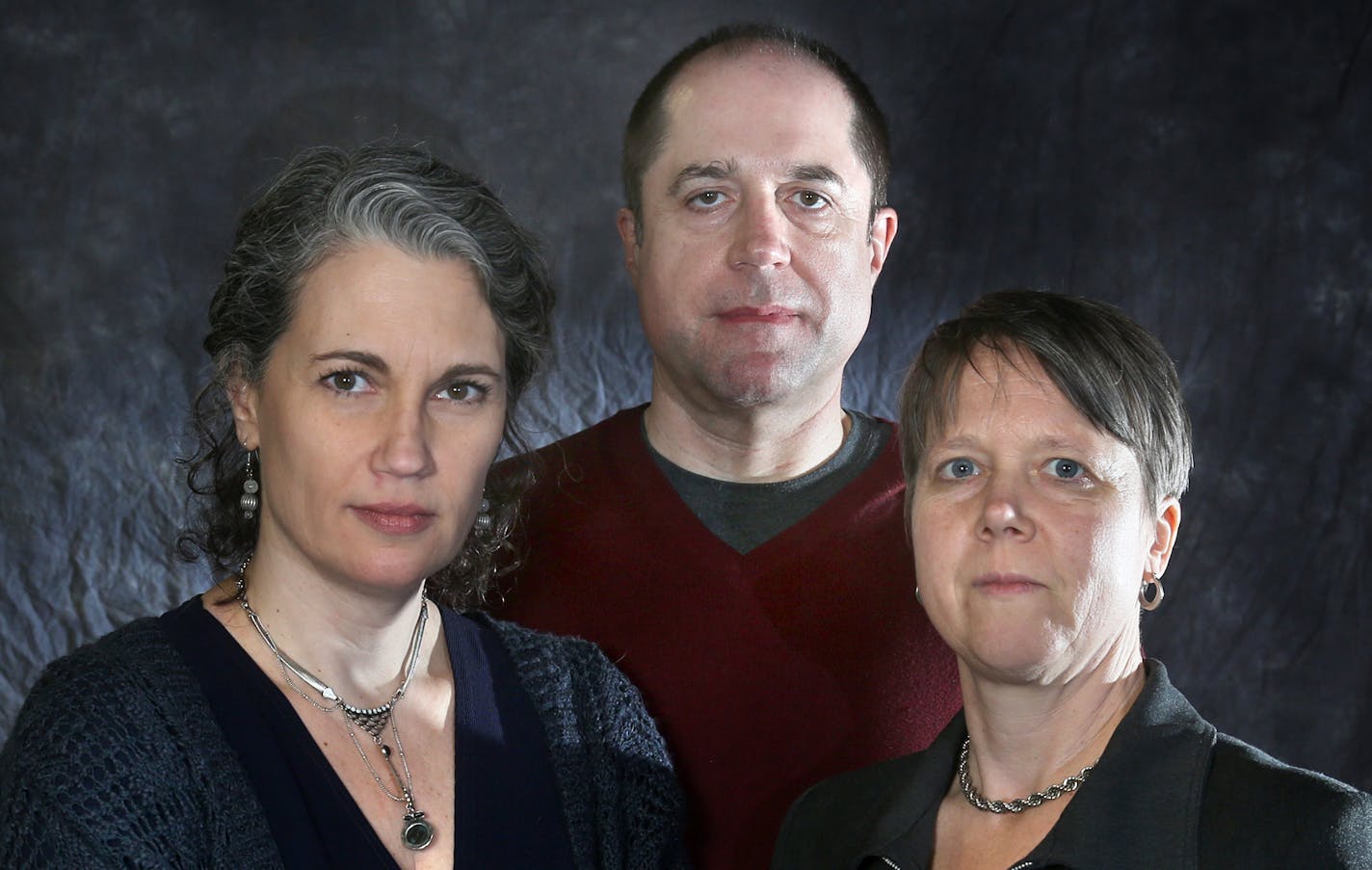 Former CTC students Laura Stearns Adams, left, Todd Hildebrandt and Jeanette Simmonds have filed sex-abuse suits.