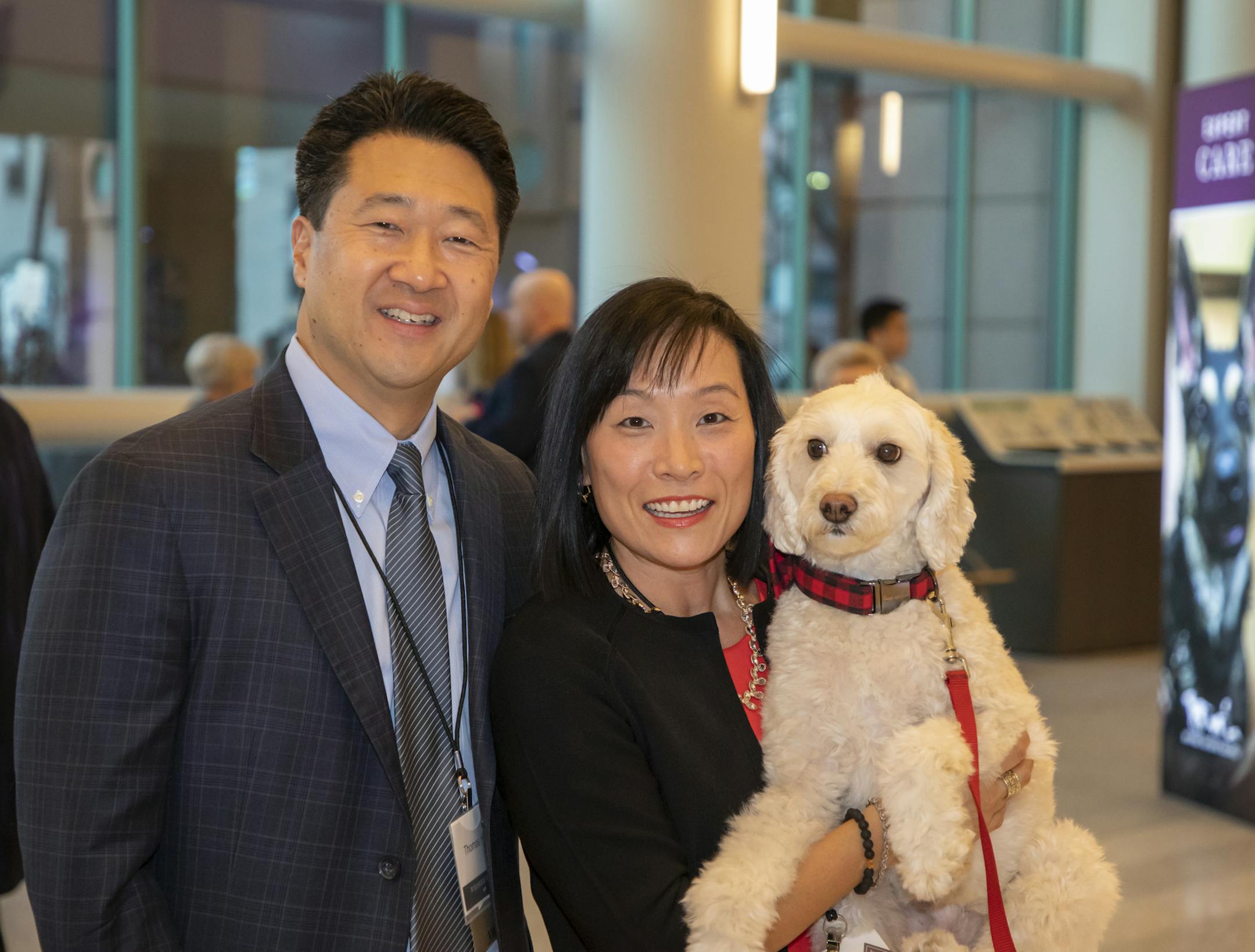 Tom & Cathy Hahn with Zeke at the 2020 Whisker Whirl benefit for the Animal Humane Society. [ Special to Star Tribune, photo by Matt Blewett, My Story Minnesota, matt@mystorymn.com, Feb. 22, 2020, International Market Square, Minneapolis, SAXO 1010220599 FACE030120