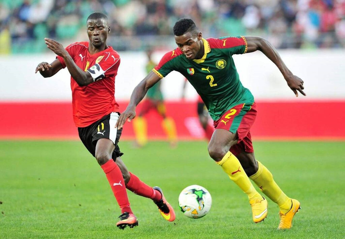 Bertrand Owundi Eko&#x2019;o (right), newly acquired by Minnesota United.