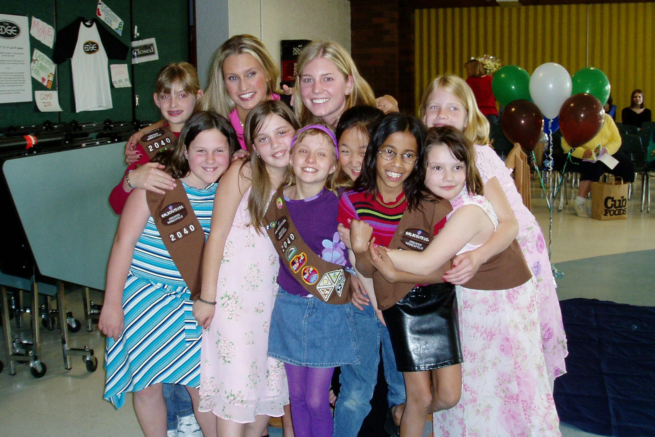The Brownie troop in second grade. Jenny Gascoigne and Molly Kentala are in the back, second and third from left.